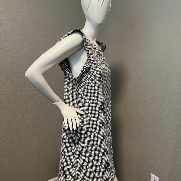 Eliza J Women’s Black & Blue Checkered Polka Dot Dress Size 14 - Picture 3 of 11